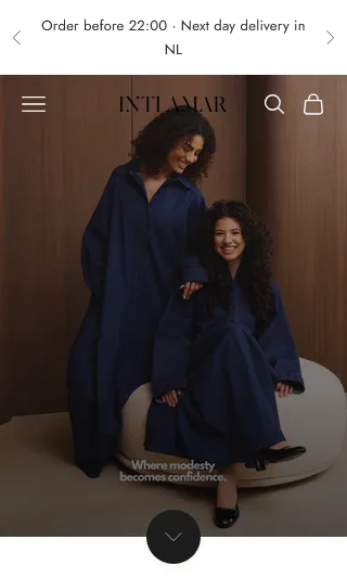 INTI AMAR collectiepagina met hijabs en jurken